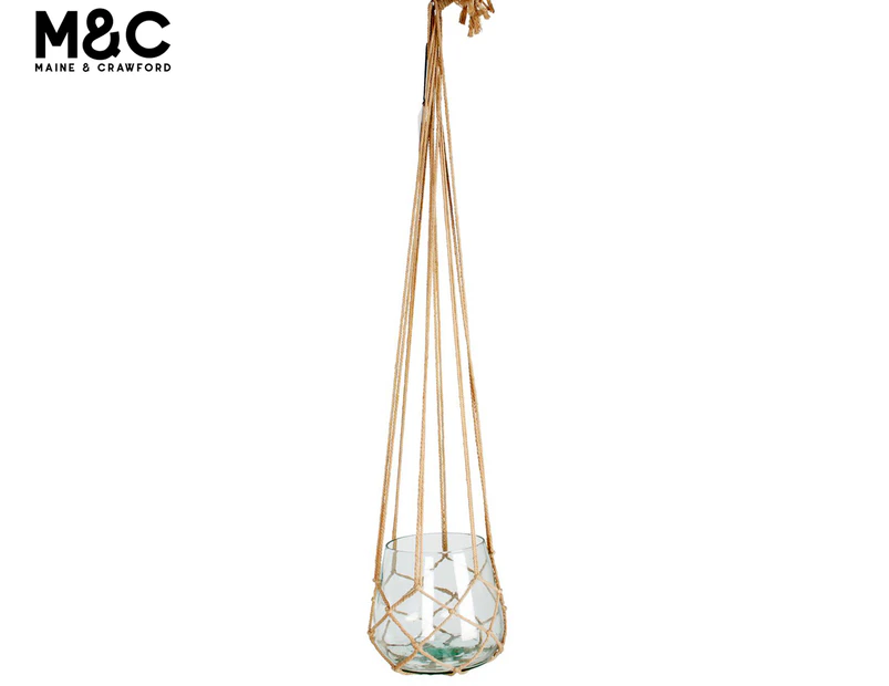 Maine & Crawford 100cm Storm Pot Planter Hanger w/ Glass Vase - Randomly Selected
