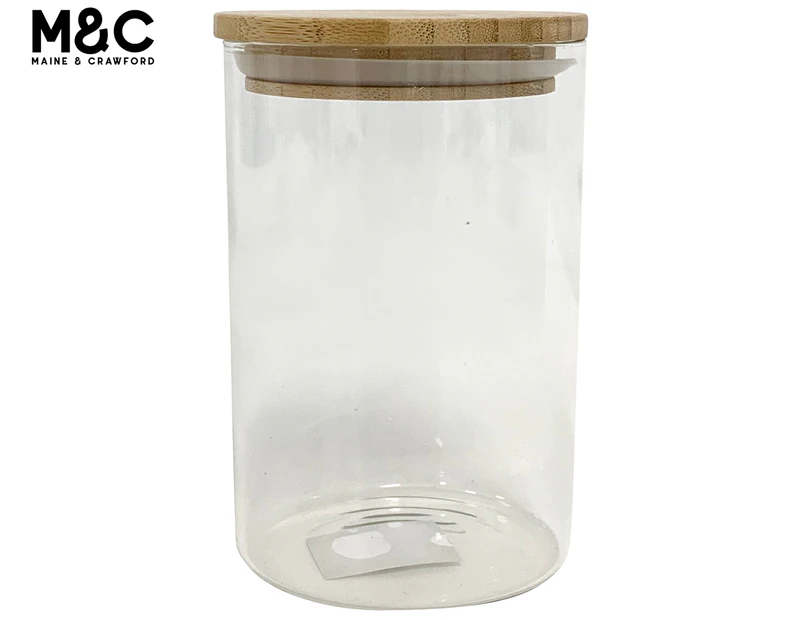 Maine & Crawford 20cm Bamboo Lid Canister 2-Pack - Clear