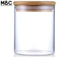 Maine & Crawford 15cm Bamboo Lid Canister 2-Pack - Clear