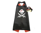 Traindrops Boy's and Girl's Pirate Cape and Mask Dress Up Costume - Black