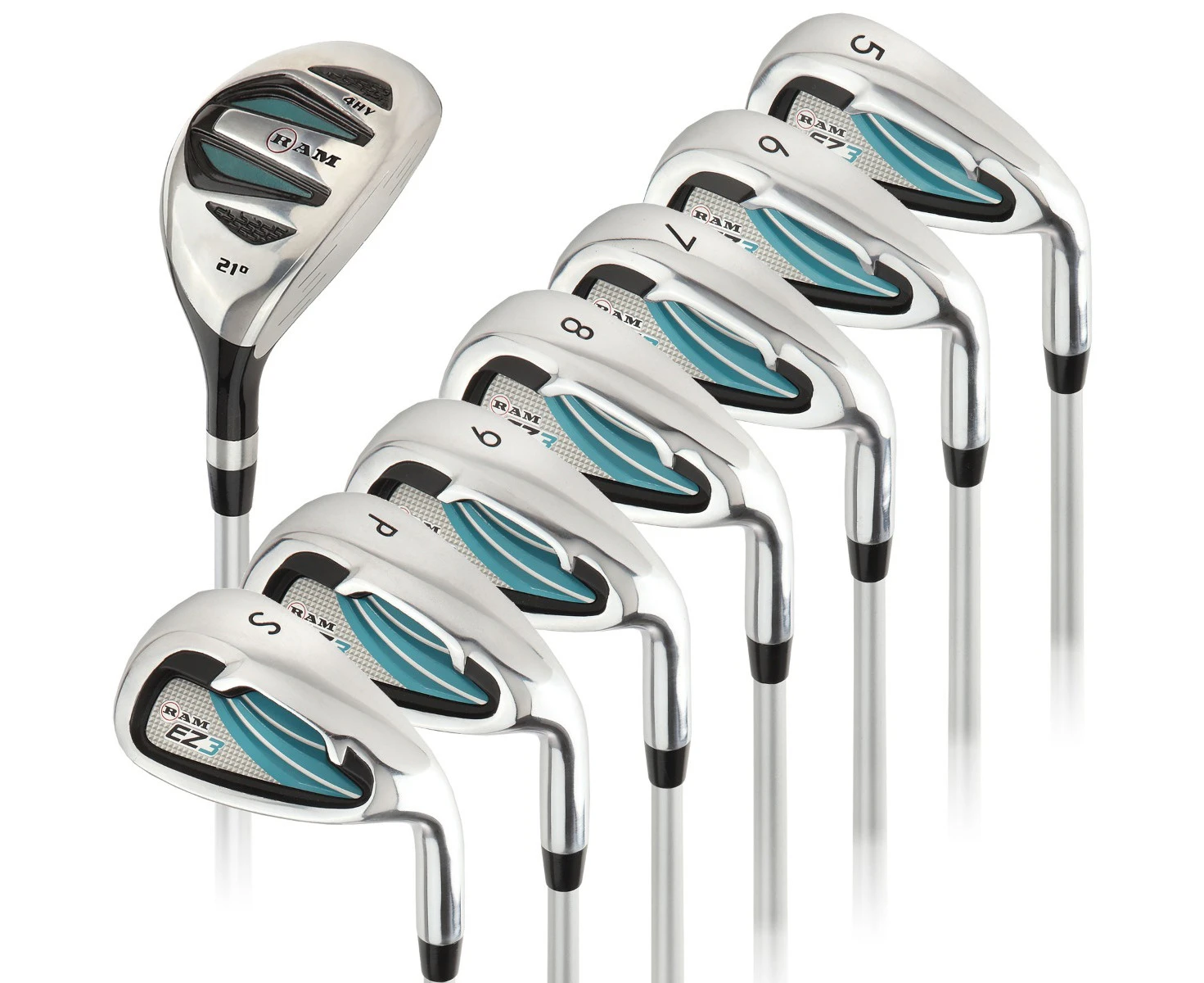 Ram Golf EZ3 Ladies Right Hand Iron Set 5-6-7-8-9-PW-SW - HYBRID INCLUDED