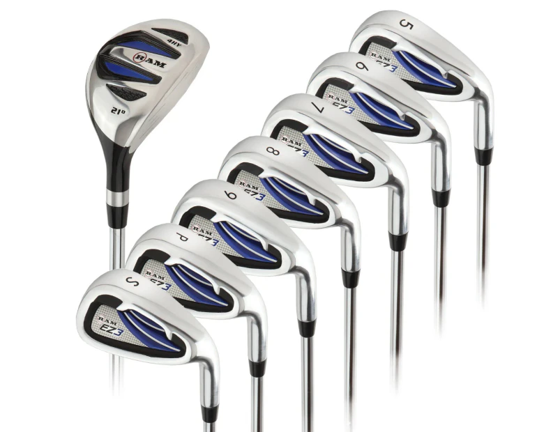 Ram Golf EZ3 Mens Right Hand Iron Set 5-6-7-8-9-PW-SW - HYBRID INCLUDED