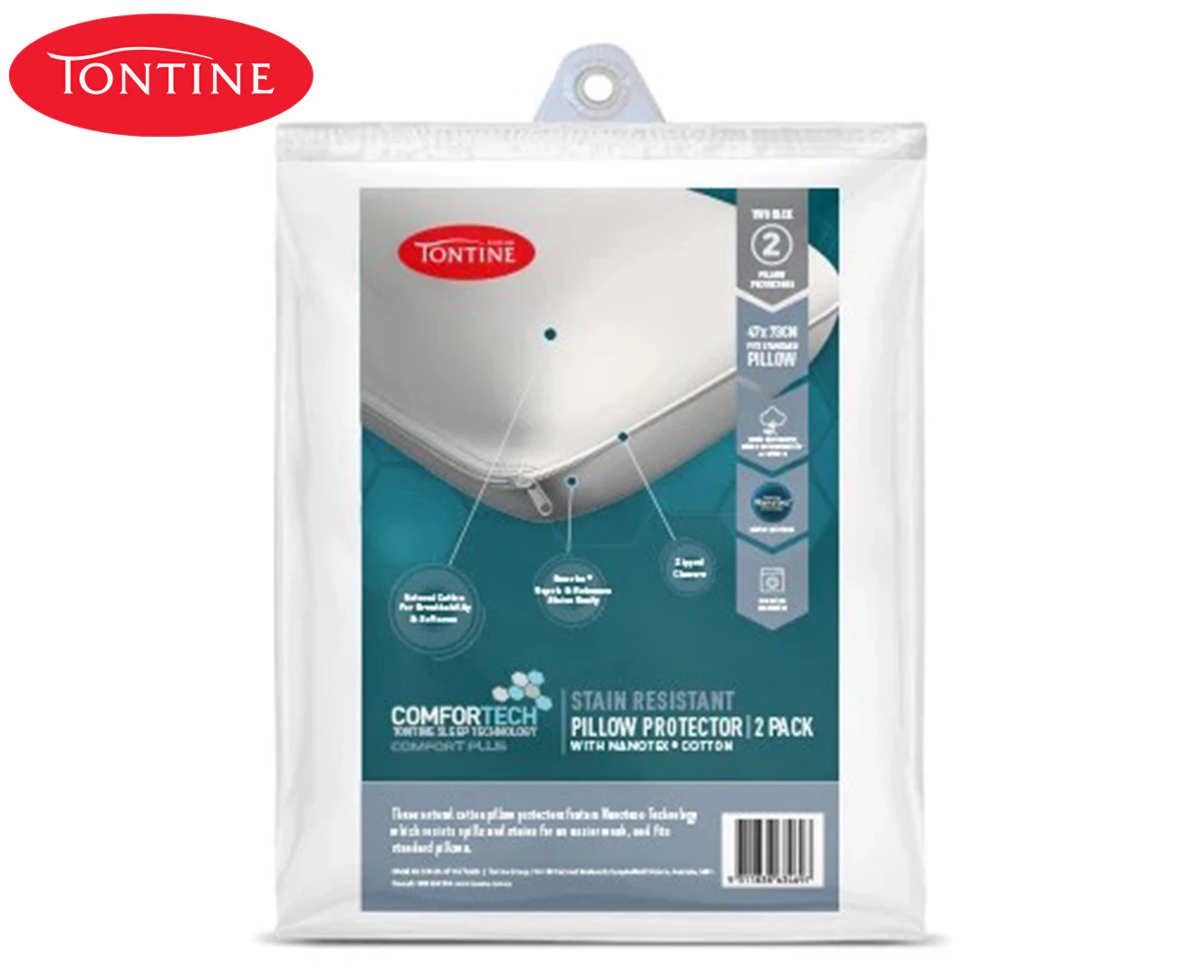 Tontine ComforTech Stain Resistant Pillow Protector 2-Pack