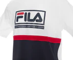 Fila Men's Callum Colour Block Tee / T-Shirt / Tshirt - White/Red/Peacoat