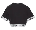Fila Women's Zena Boxy Cropped Tee / T-Shirt / Tshirt - Black