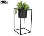 Maine and Crawford 27cm Zen Box Plant Stand - Black