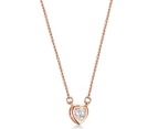 Mestige Amour Necklace w/ Swarovski® Crystal - Rose Gold