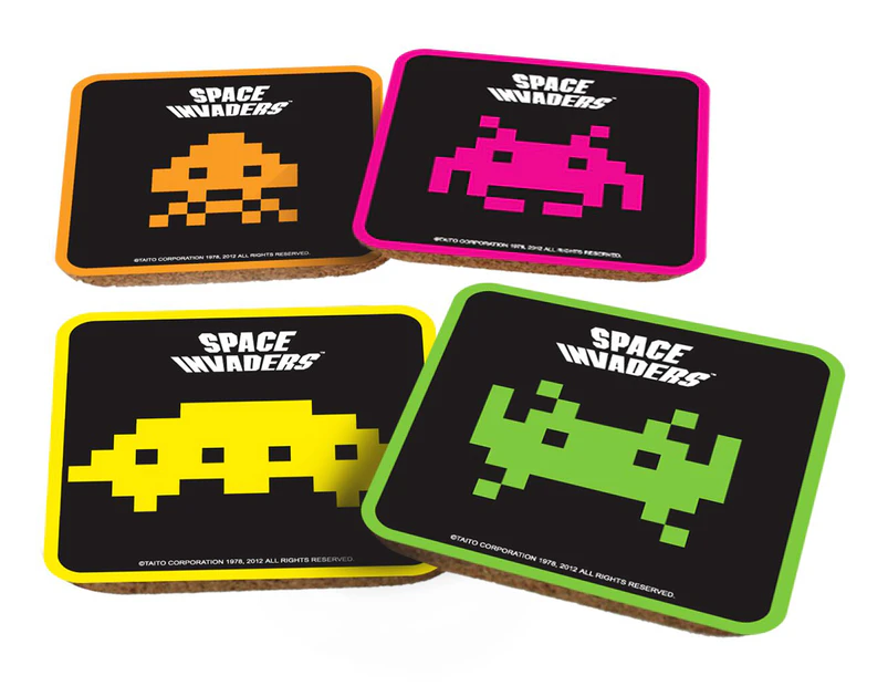 Space Invaders Coasters 4pk