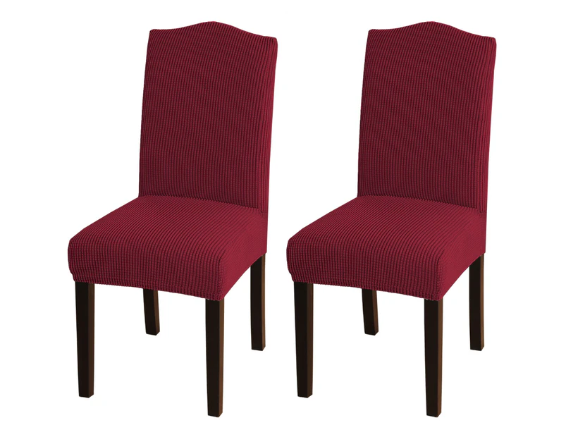 Dining Room Chair Slipcovers Super Stretch Removable Washable Dining Chair Covers - Burgundy Red