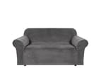 Original Stretch Velvet Plush Sofa Cover Slipcover, Rich Thick Velvet Slip Resistant Stylish Modern Furniture Cover Couch Covers, 1/2/3/4 Seater, Grey - Grey 1