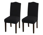 Dining Room Chair Slipcovers Super Stretch Removable Washable Dining Chair Covers - Black