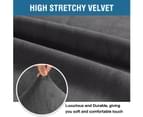Original Stretch Velvet Plush Sofa Cover Slipcover, Rich Thick Velvet Slip Resistant Stylish Modern Furniture Cover Couch Covers, 1/2/3/4 Seater, Grey - Grey 3