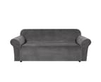 Original Stretch Velvet Plush Sofa Cover Slipcover, Rich Thick Velvet Slip Resistant Stylish Modern Furniture Cover Couch Covers, 1/2/3/4 Seater, Grey - Grey 7