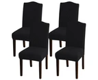 Dining Room Chair Slipcovers Super Stretch Removable Washable Dining Chair Covers - Black