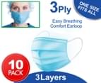 3 Ply Disposable Protective Face Masks 10-Pack 1