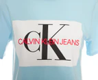 Calvin Klein Jeans Women's Heritage Logo Easy Tee / T-shirt / Tshirt - Sky Blue