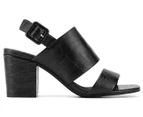 Wittner Women's Carr Croc Embossed Leather Heels - Black