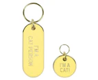 Fred Cat Person Keychain and Pet Tag Set