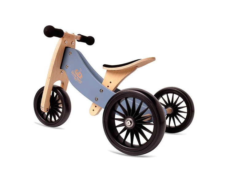 Kinderfeets 72cm Wood Tiny Tot Plus Bike/Trike Kids Ride-On Toy Slate Blue 18m+