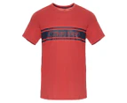 Calvin Klein Men's Vibration Crew Tee / T-Shirt / Tshirt - Baked Apple/Navy