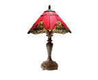 Benita Leadlight Tiffany Table Lamp - Red