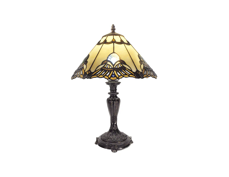 Benita Leadlight Tiffany Table Lamp - Beige