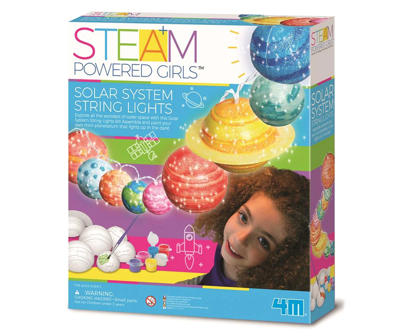 4M Steam Powered Girls Solar System String Lights Fun Educational Kids Toy 5y+