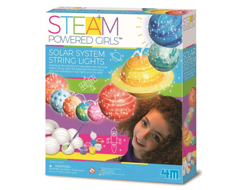 4M STEAM Powered Girls Solar System String Lights Kit