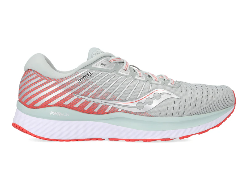Saucony Women's Guide 13 Running Shoes - Sky Grey/Coral