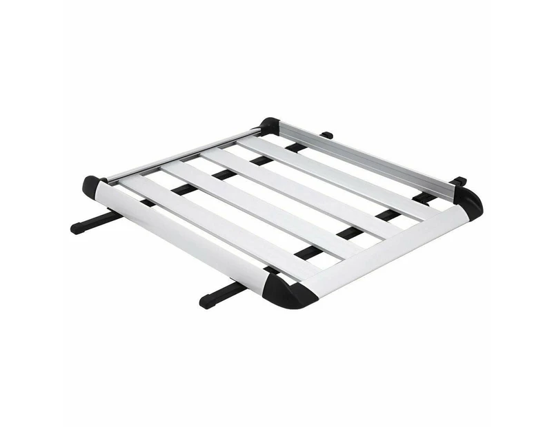 1.4M Aluminium Alloy Car 4WD 4x4 Roof Rack Basket Cargo Luggage Carrier Box Bars - silver