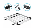 1.4M Aluminium Alloy Car 4WD 4x4 Roof Rack Basket Cargo Luggage Carrier Box Bars - silver