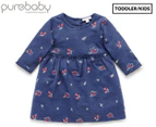 Purebaby Toddler Girls' Chalet Dress - Winter Floral Broderie