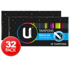 2 x 16pk U by Kotex Regular Slim Tampons