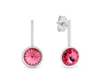 Sterling Silver Round Stud Earrings by Davvero with Crystals from Swarovski®