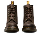 Dr. Martens 1460 8 Up Crazy Horse Leather Boots Festival Shoes - Gaucho Brown