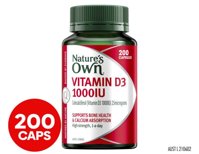 Nature's Own Vitamin D3 1000iu 200 Capsules