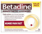 Betadine Anaesthetic Lozenges Honey & Lemon 36pk
