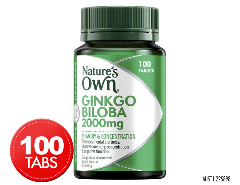 Nature's Own Ginkgo Biloba 2000mg 100 Tablets