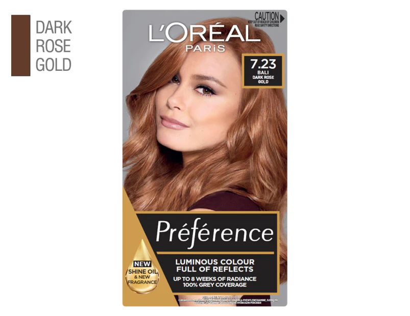 L'Oreal Paris Preference Hair Colour - #7.23 Bali Dark Rose Gold