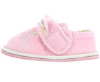 Girls Sweet Dreams Pink Cat Slippers in Plush Fabric