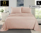 Ramesses Cashmere Touch Flannel King Bed Sheet Set - Dusty Pink