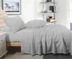 Ramesses Cashmere Touch Flannel Queen Bed Sheet Set - Grey