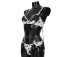 Dolce & Gabbana White Silk Black Lace Underwear Women Clothing Underwear