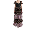 Dolce & Gabbana Multicolor Silk Stretch Floral Shift Long Dress Women Clothing Dresses