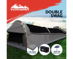 Weisshorn Double Swag Camping Swags Canvas Tent Deluxe Grey With Mattress