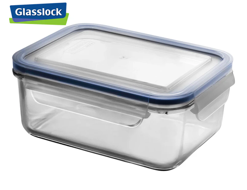 Glasslock 1.1L Square Tempered Glass Food Container w/ Snaplock Lid