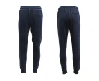 Mens Unisex Fleece Lined Sweat Track Pants Suit Casual Trackies Slim Cuff XS-4XL - Navy