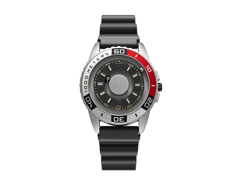 Men's Innovative Metal Magnetic Multi-function Quartz Sports Watch Strap Gift - Silver