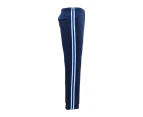Men's Fleece Casual Sports Track Pants w Zip Pocket Striped Sweat Trousers S-6XL - Navy