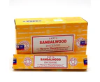 Sandalwood Fresh Nag SATYA Incense Sticks Champa Home Scents Hem Fragrance - 12 Packs (180g)